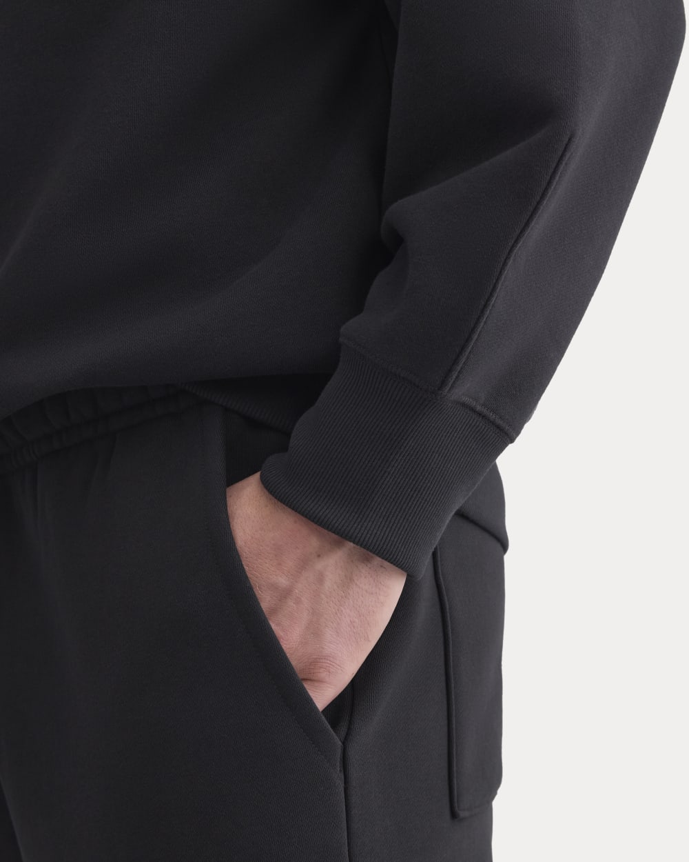 Luxe Fleece Crew Pullover |  Black
