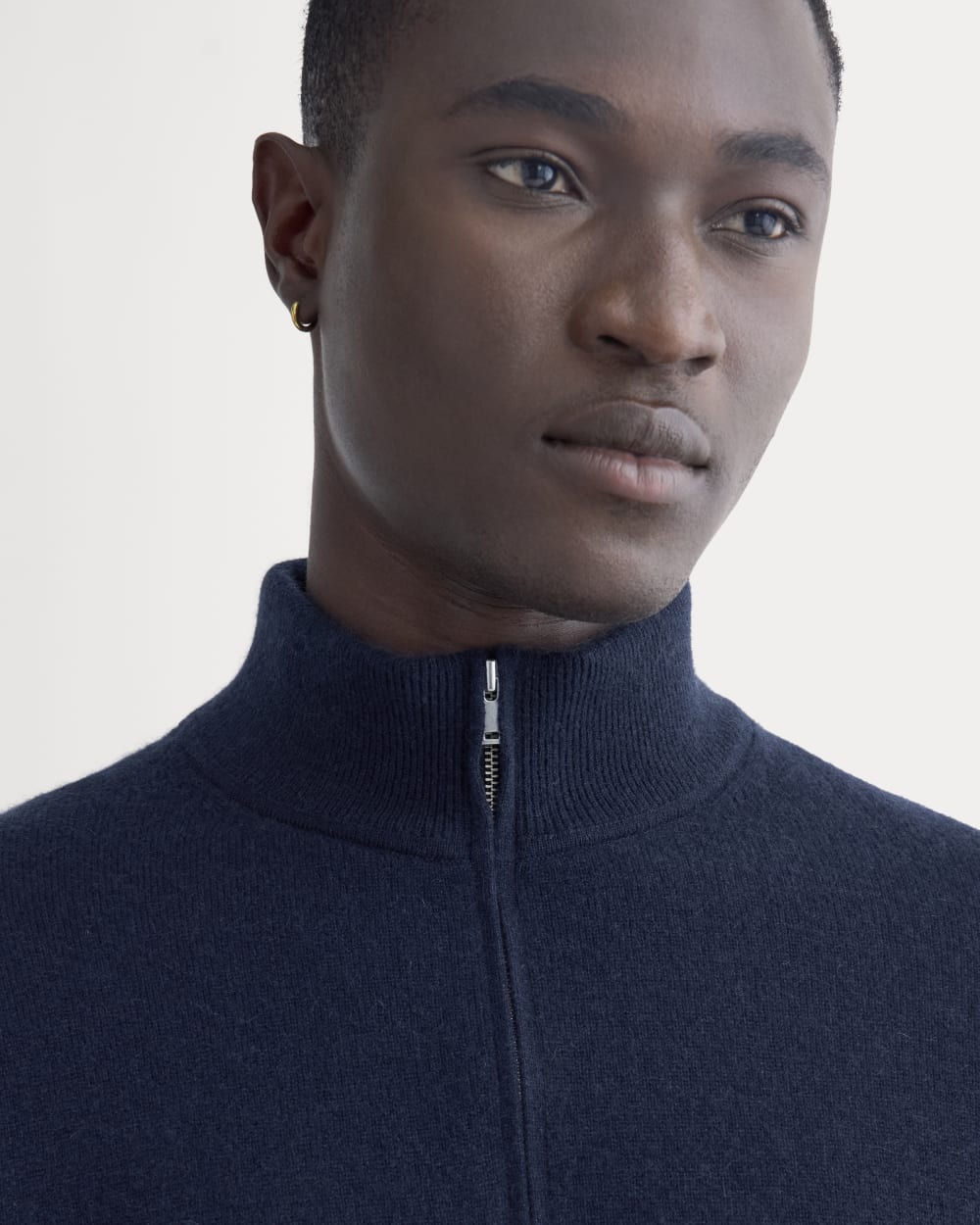 Cashmere Quarter Zip Sweater |  Navy