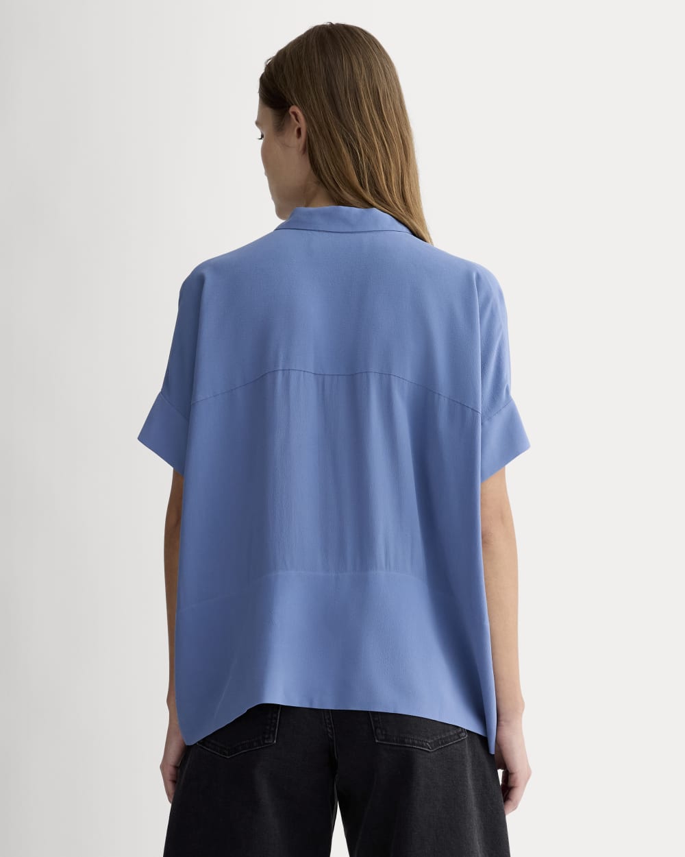 The Boxy Shirt in Washable Silk | French Blue