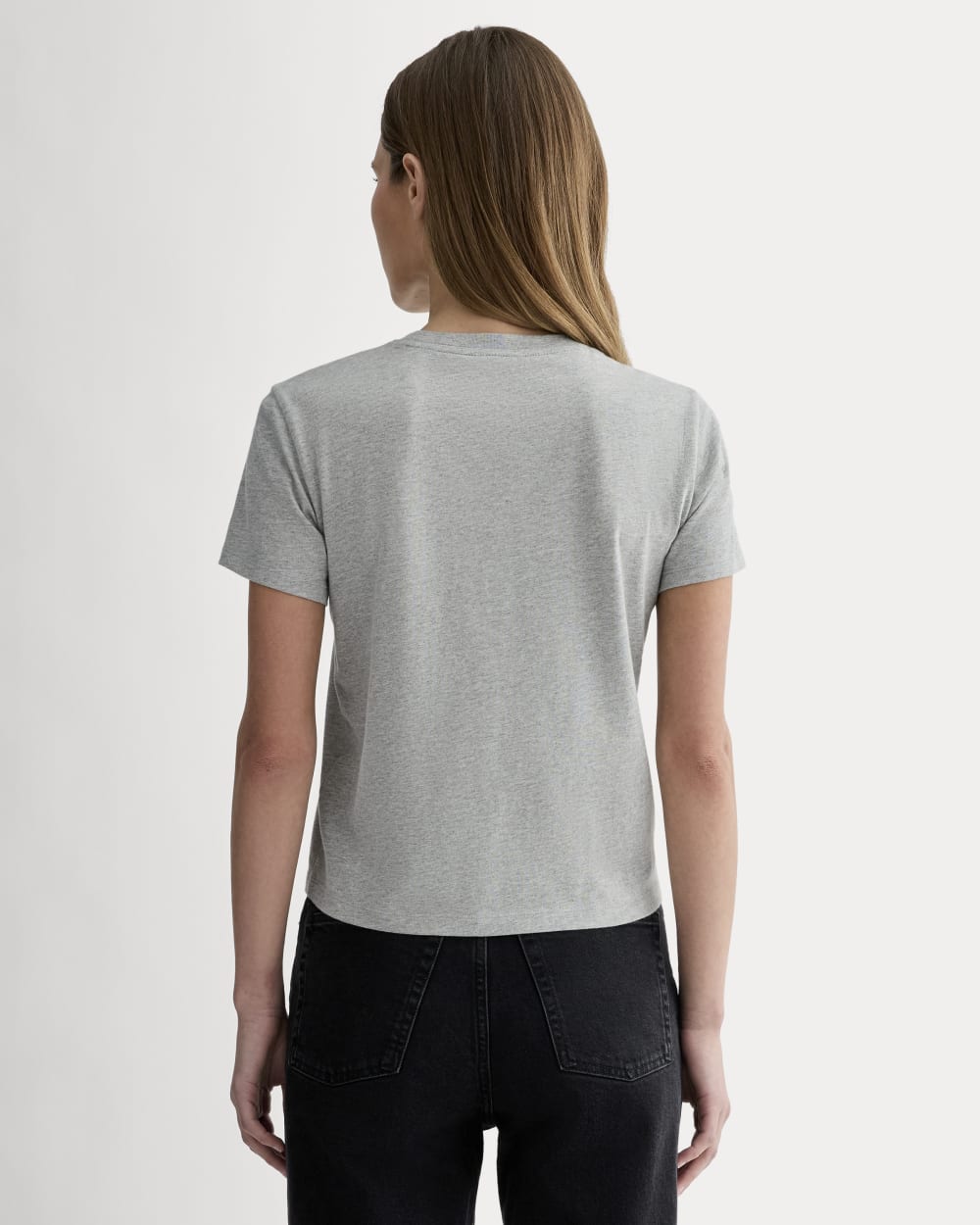 The Box-Cut Tee in Essential Cotton |  Heathered Grey | No Pocket