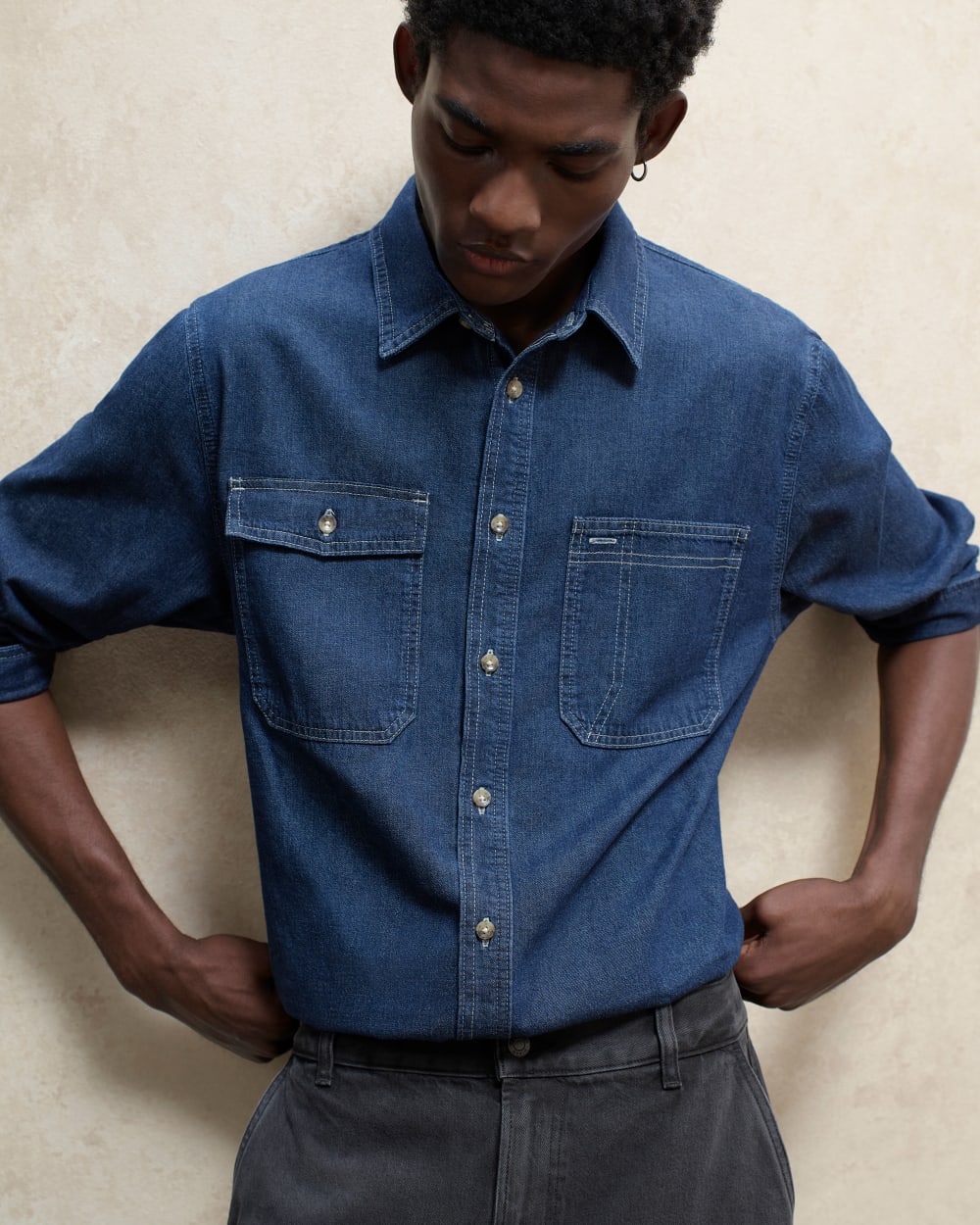 Denim Utility Shirt | Dark Indigo