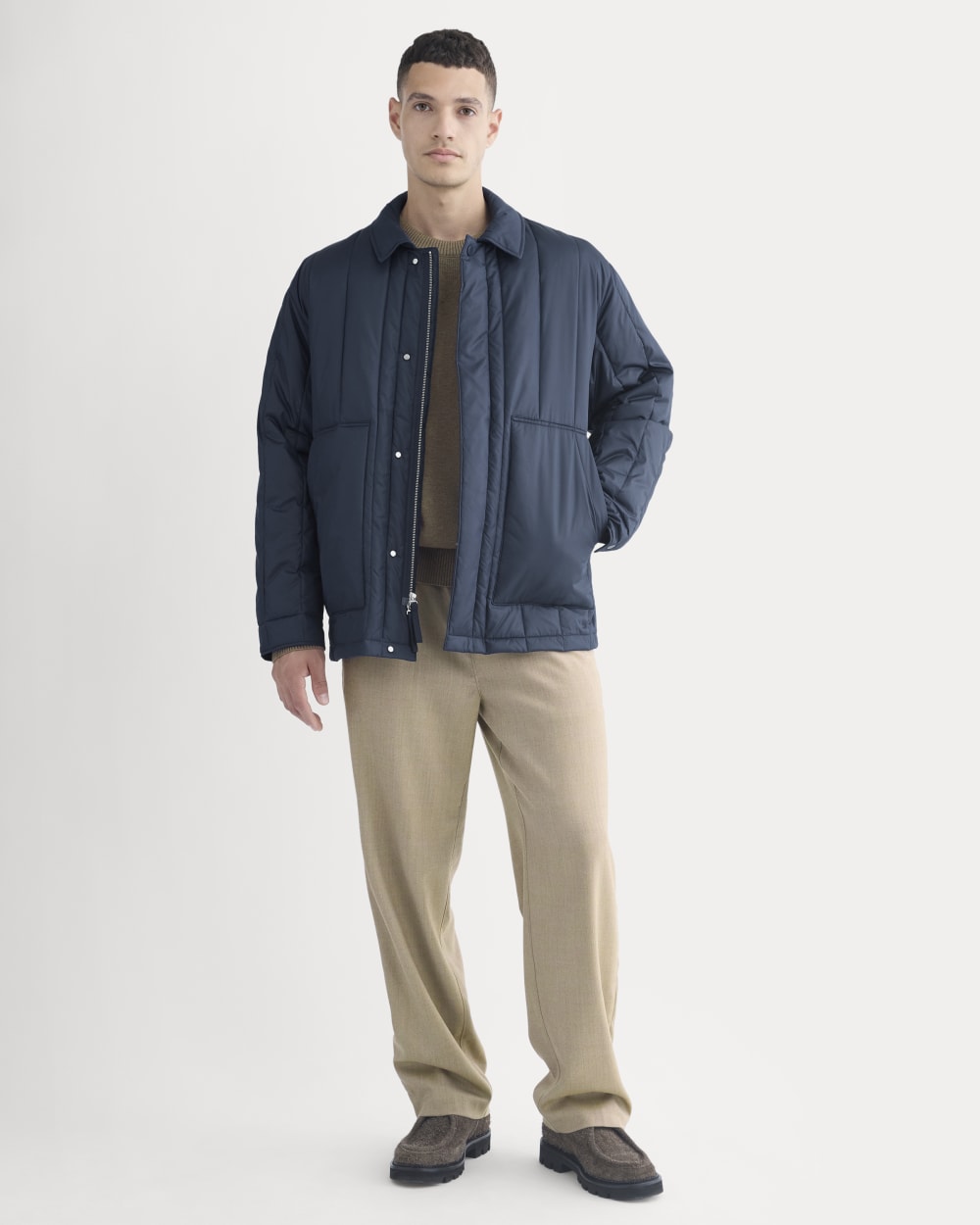 ReNew Vertical-Quilted Jacket |  Navy