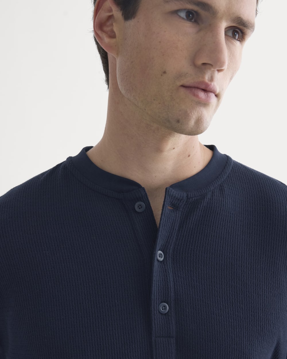 Thermal Henley in Cozy Waffle | Navy