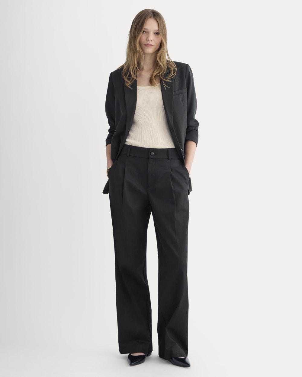 Wide-Leg Trouser in Buttersmooth | Black | 30" Inseam