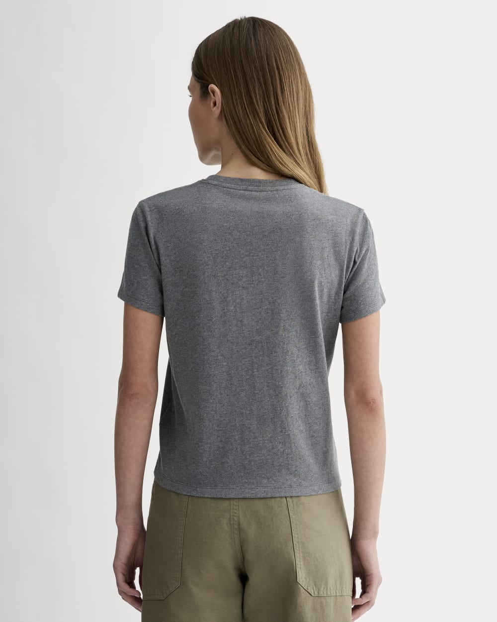 The Box-Cut Tee in Essential Cotton | Heathered Charcoal | No Pocket