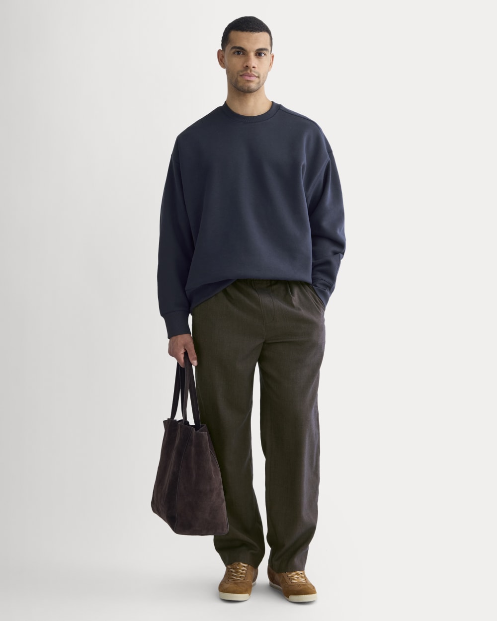 Luxe Fleece Crew Pullover |  Navy