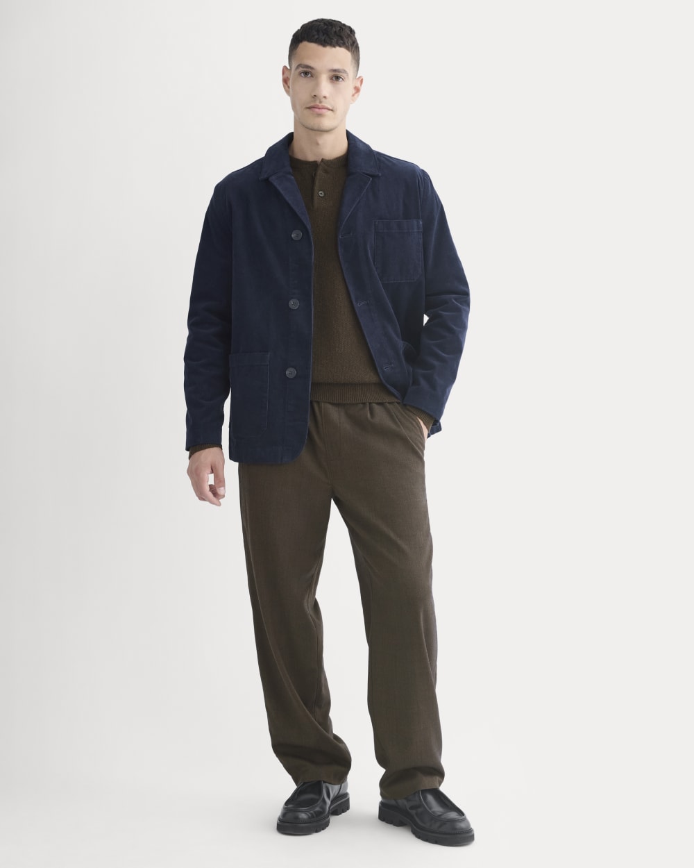 Fine Wale Corduroy Chore Blazer |  Navy