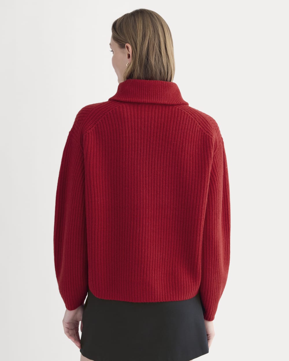 Half-Zip Sweater in Luxe Merino | Berry Red
