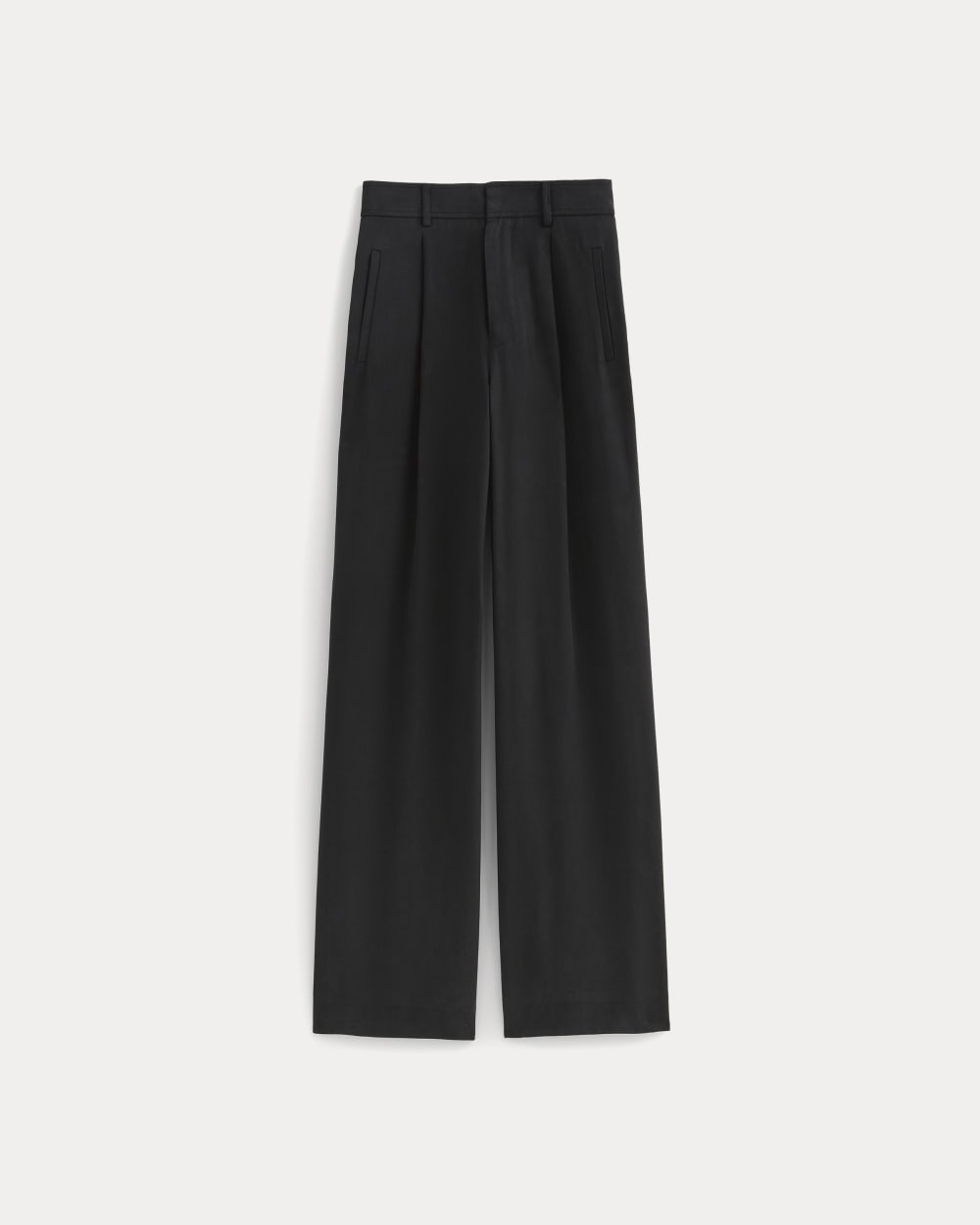 The Draper Pleated Pant in Buttersmooth | Black | 30" Inseam