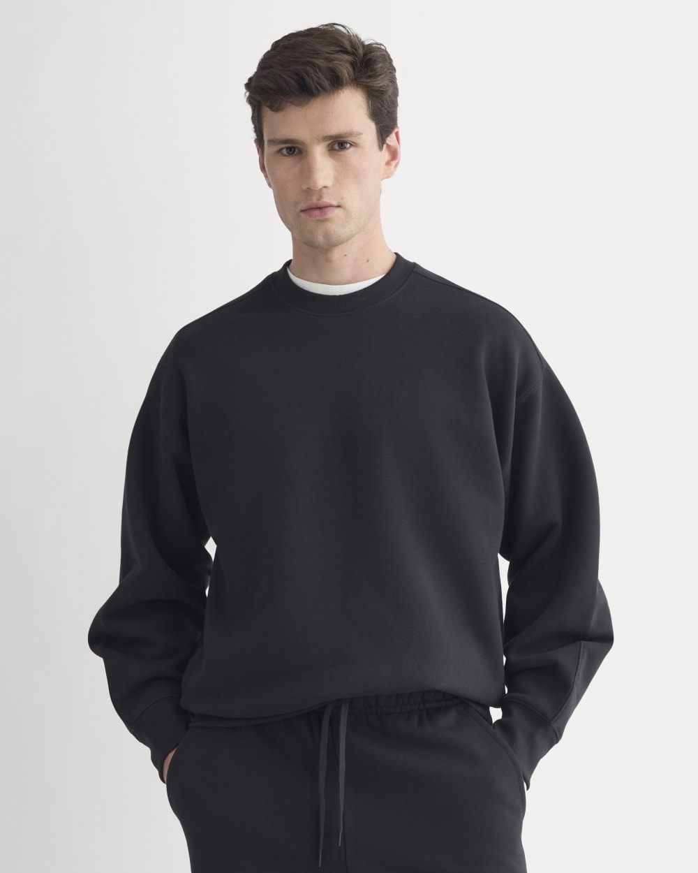 Luxe Fleece Crew Pullover |  Black