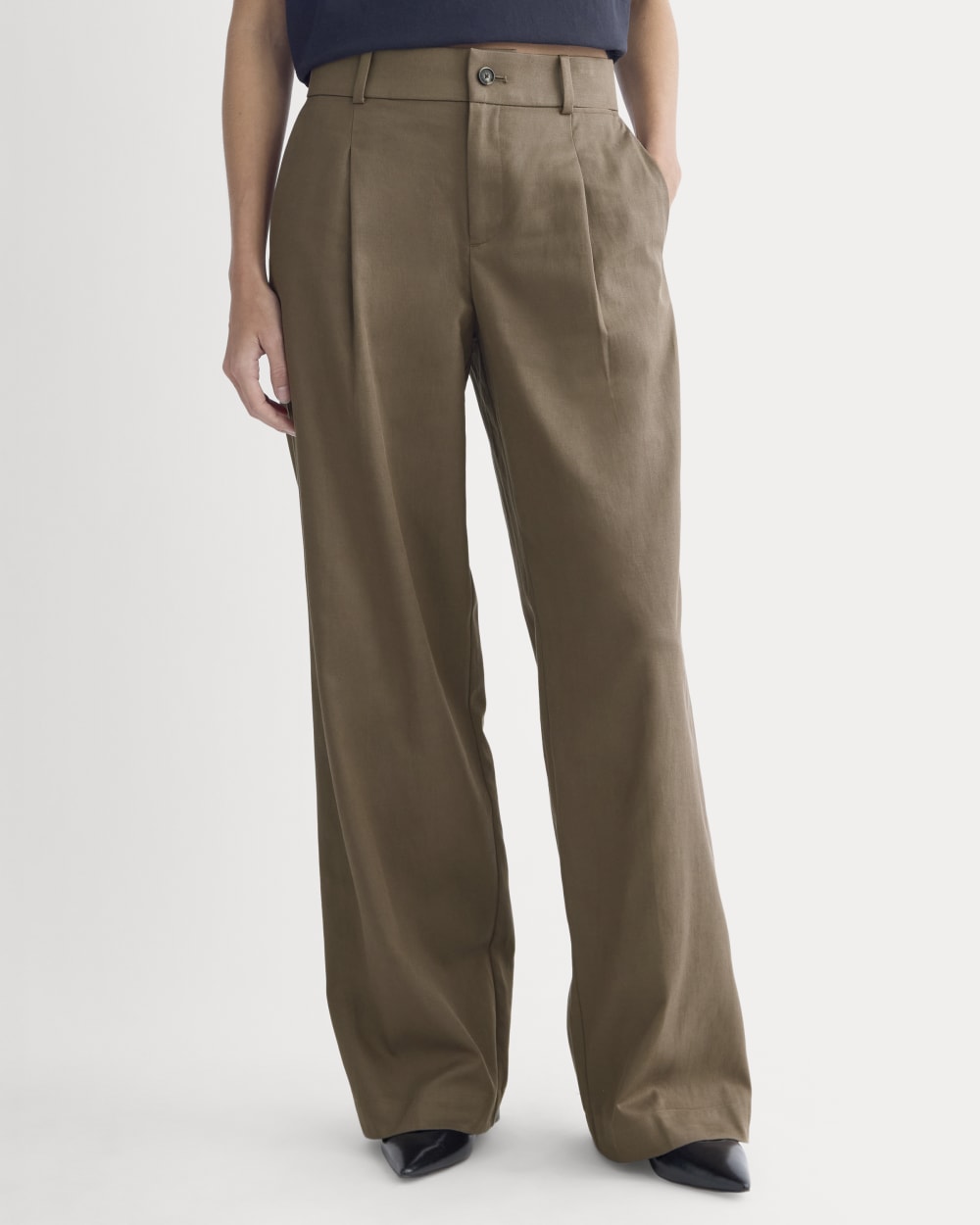 Wide-Leg Trouser in Buttersmooth | Deep Taupe | 30" Inseam
