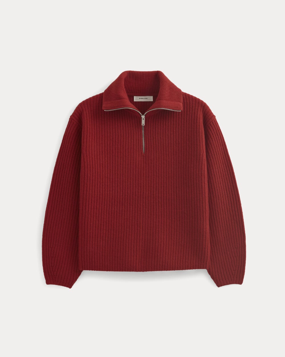 Half-Zip Sweater in Luxe Merino | Berry Red