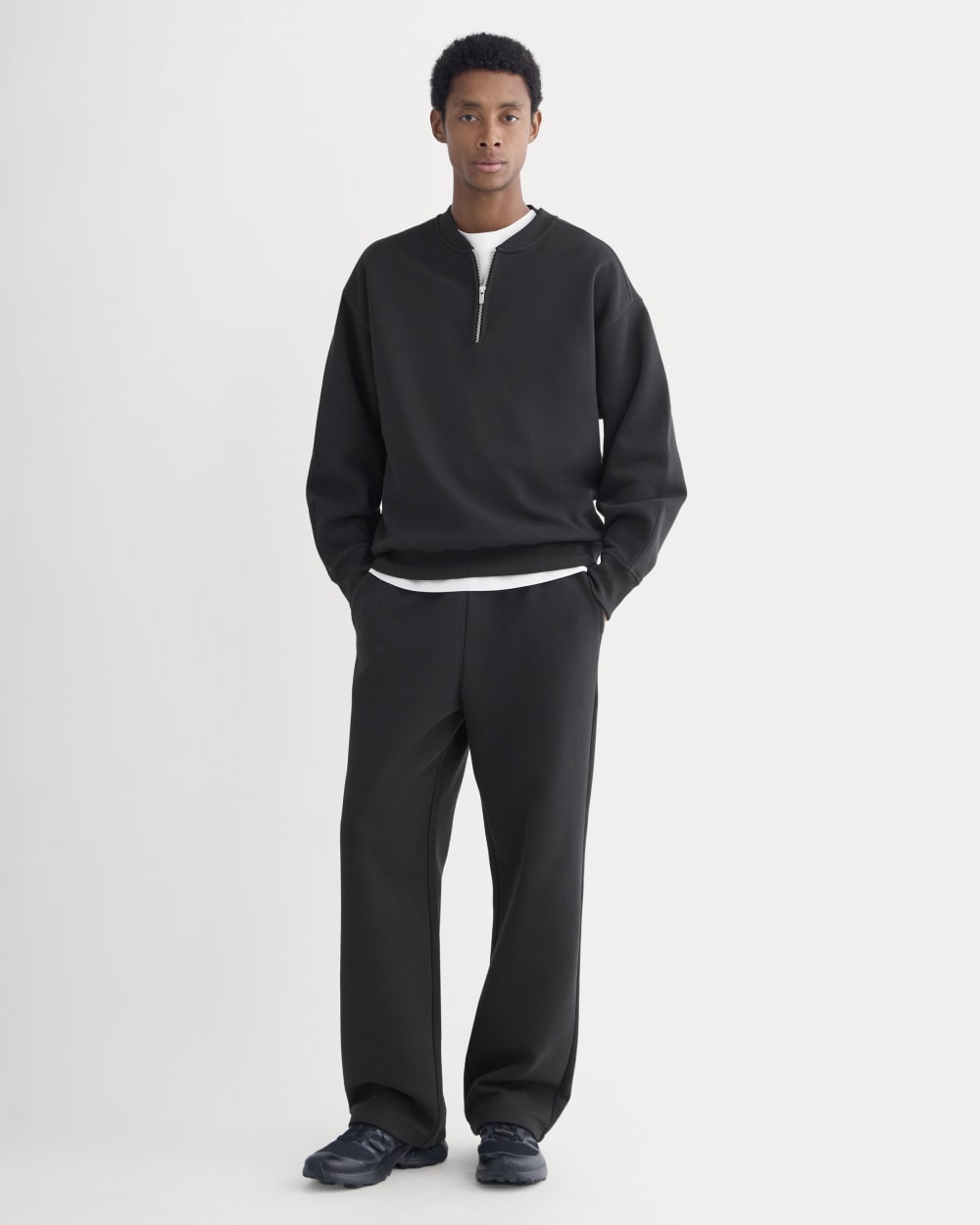 Luxe Fleece Half-Zip Pullover |  Black