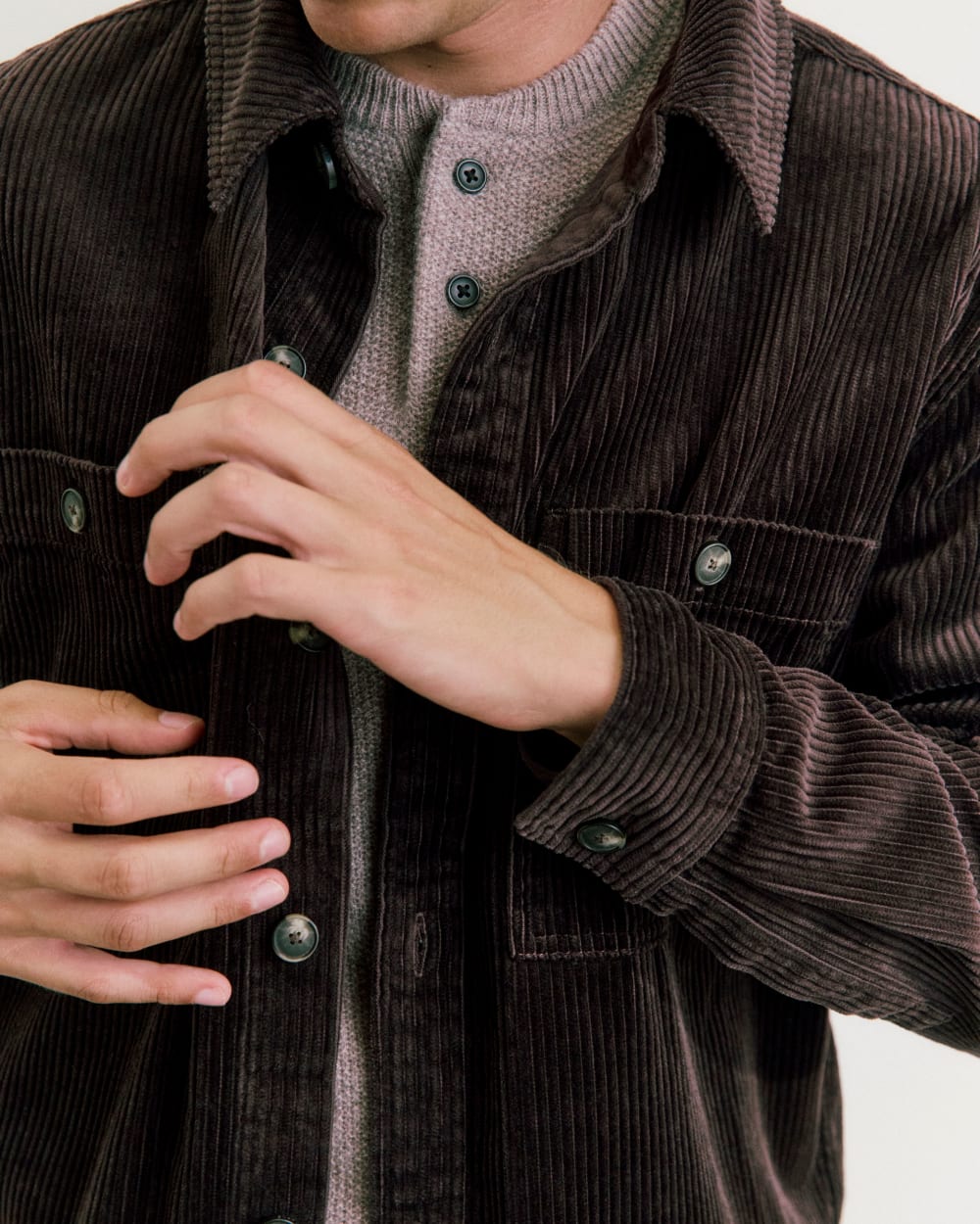 Wide Wale Corduroy Shirt | Dark Chocolate